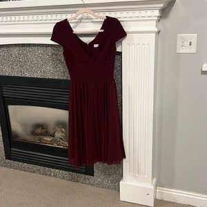 Dress the population sz XS maroon holiday dress